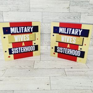 Military Wives a Sisterhood Wood Plaque by Homefront Girl - Set of Two
